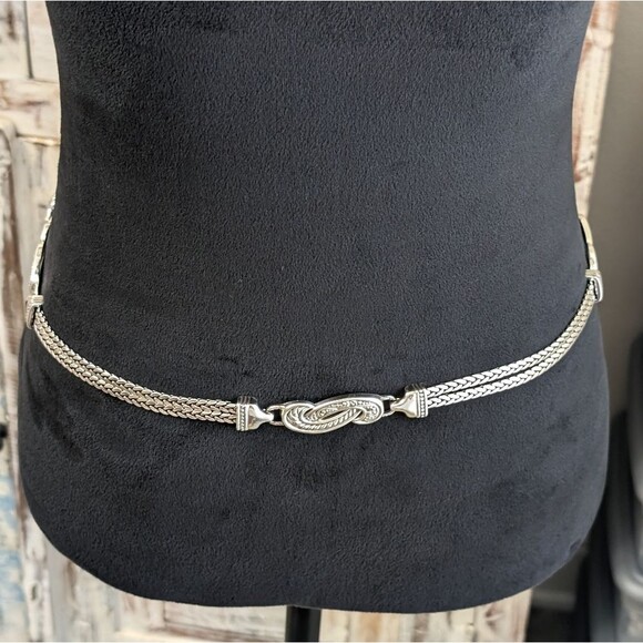 Brighton Bali Hai Silver Plated Chain Belt Size Medium 39\